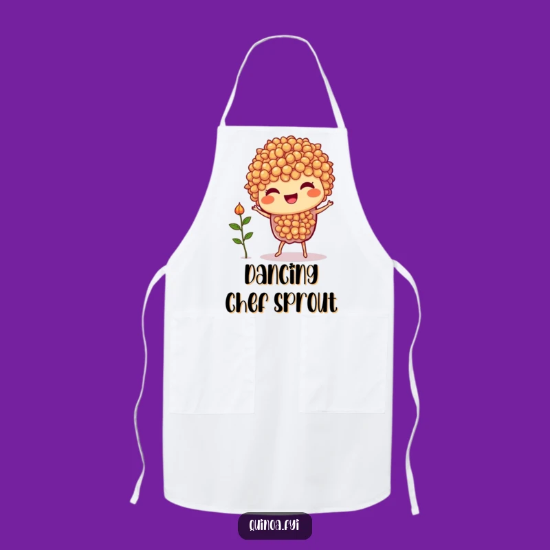 Funny Quinoa Dance Apron: Chef's Delight with a Silly Veggie Character, Perfect Funny Kitchen Gift
