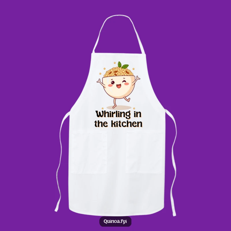 Funny Quinoa Bowl Cartwheel Apron - Kitchen Fun & Hilarious Cooking Gear