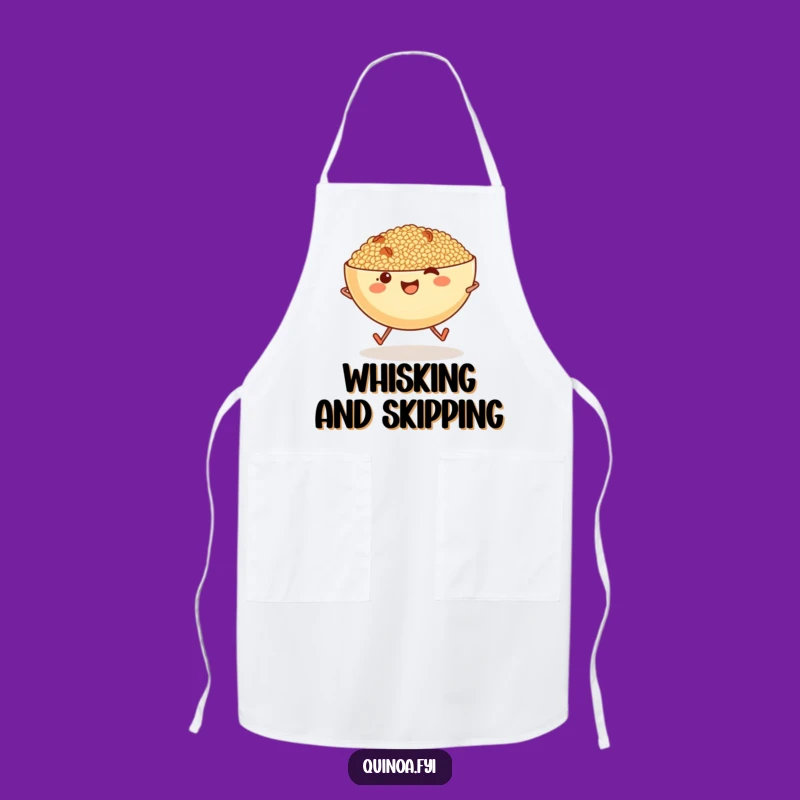 Funny Quinoa Bowl Skipping Apron: Cook with Healthy Humor