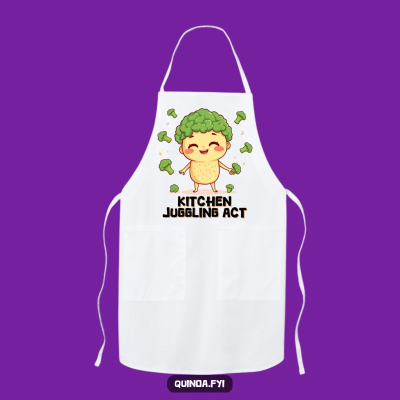 Funny Quinoa Juggling Apron: Kitchen Fun with a Skilled Veggie Character, Perfect Funny Gift