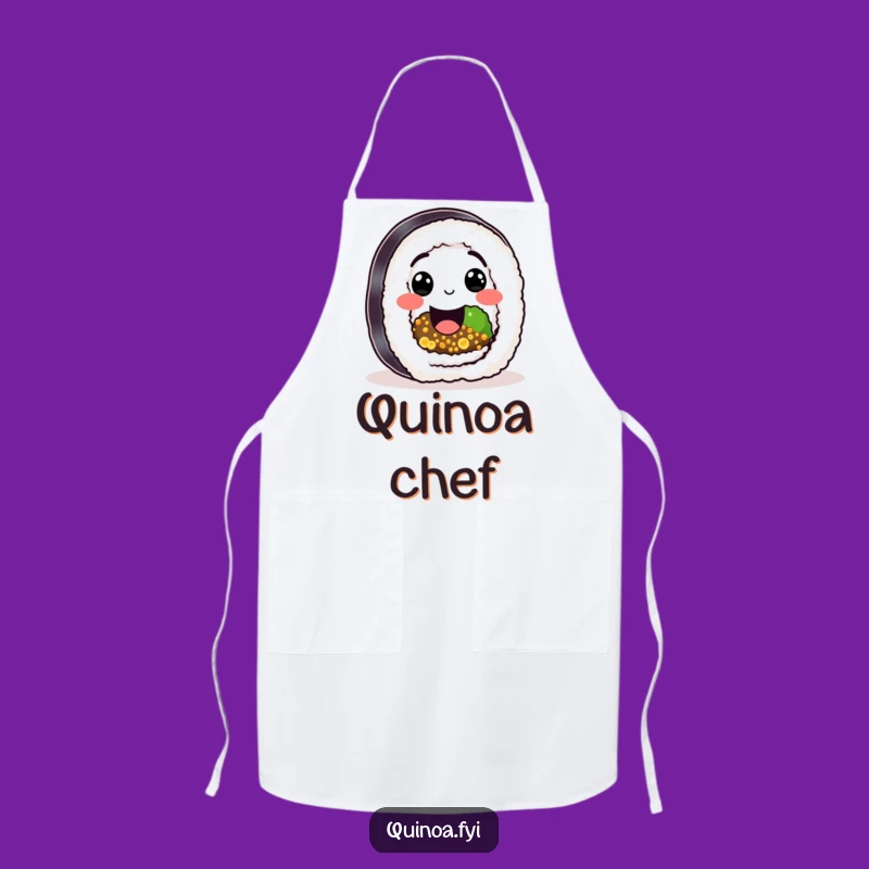 Funny Sushi Quinoa Roll Apron: For the Chef Who Loves Healthy Eats Gift