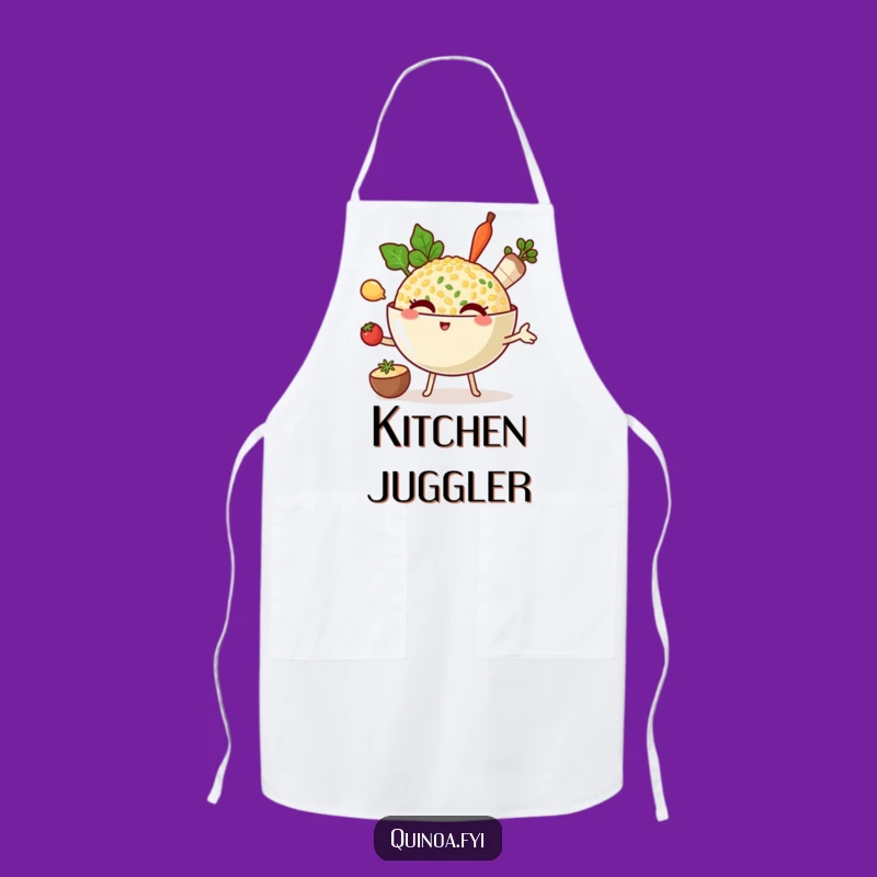 Funny Quinoa Juggler Apron: Master the Kitchen with Humor