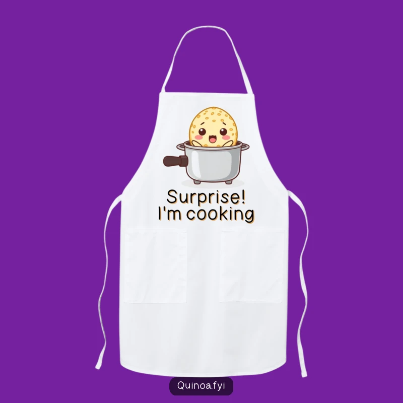 Funny Surprised Quinoa Pot Apron - Chef's Hilarious Kitchen Companion