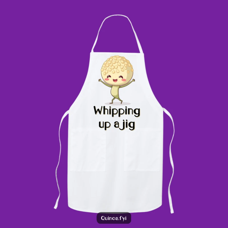 Funny Quinoa Sprout Apron - Dancing Chef, Kitchen Fun, Funny Gift