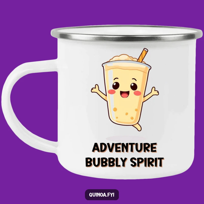 Funny Quinoa Drink Camping Mug, Smiley Face Adventures, Joyful Leap Outdoors, Best Funny Gift