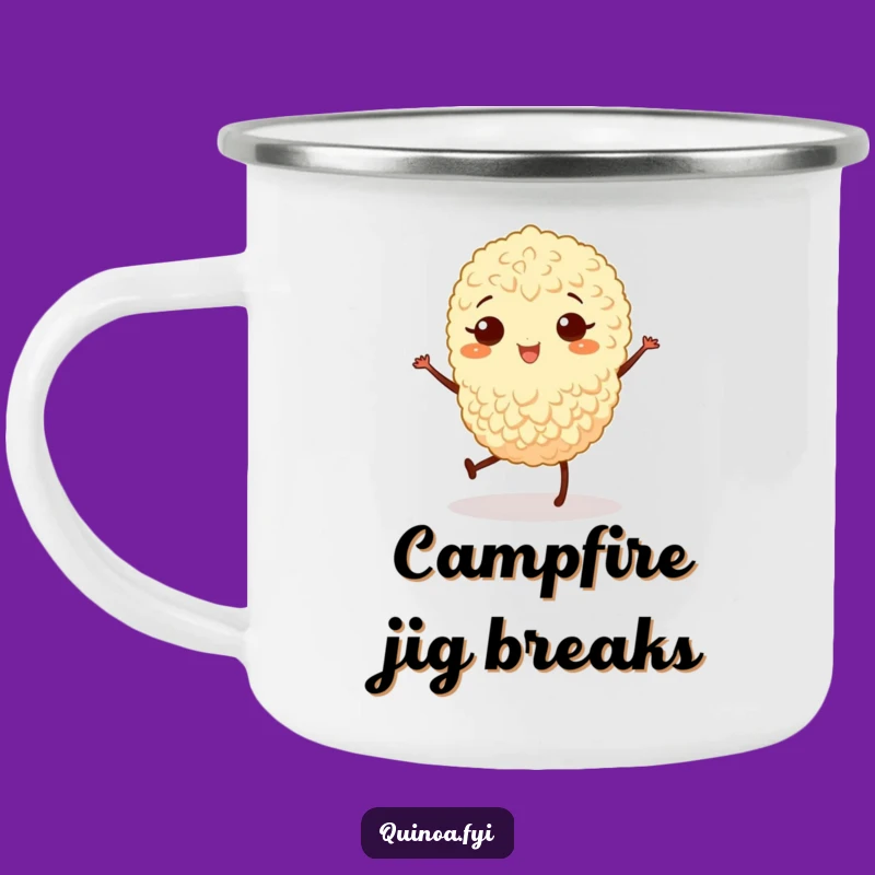 Funny Quinoa Jig Camping Mug: Joyful Outdoor Grain Fun