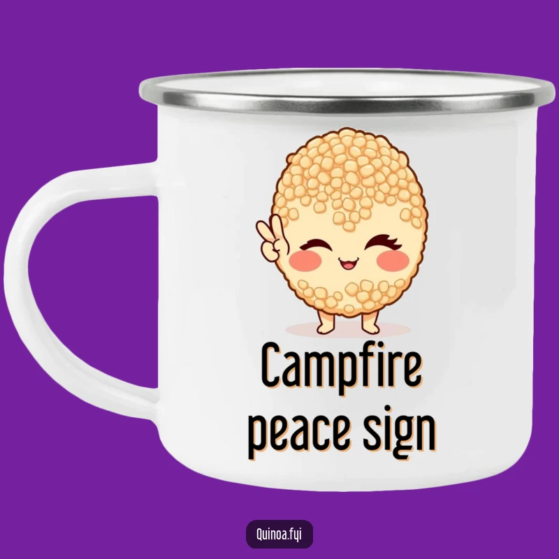 Funny Quinoa Peace Sign Camping Mug - Outdoor Healthy Vibes Gift