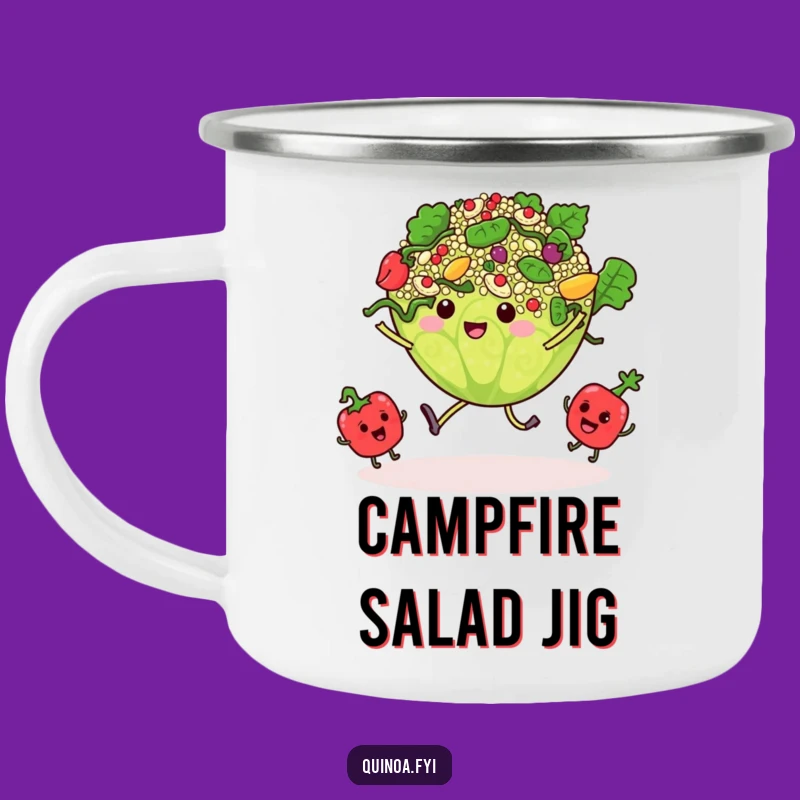 Funny Dancing Quinoa Salad Camping Mug - Outdoor Mealtime Fun Gift