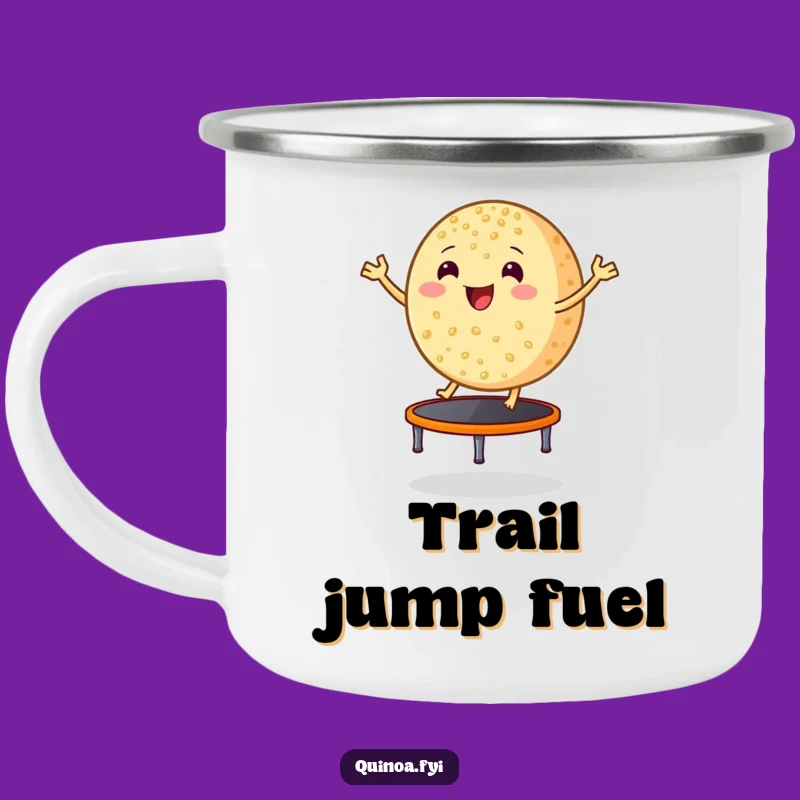 Funny Bouncing Quinoa Camping Mug, Hilarious Outdoor Gift for Health Nuts