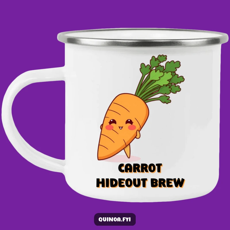 Funny Giggling Quinoa Carrot Camping Mug: Adventure Fueled by Playful Giggles!