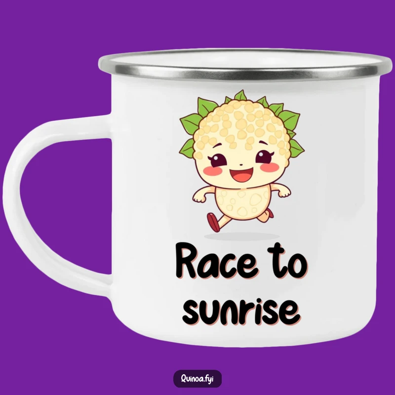 Funny Quinoa Race Camping Mug: Fuel Your Adventure with a Determined Character