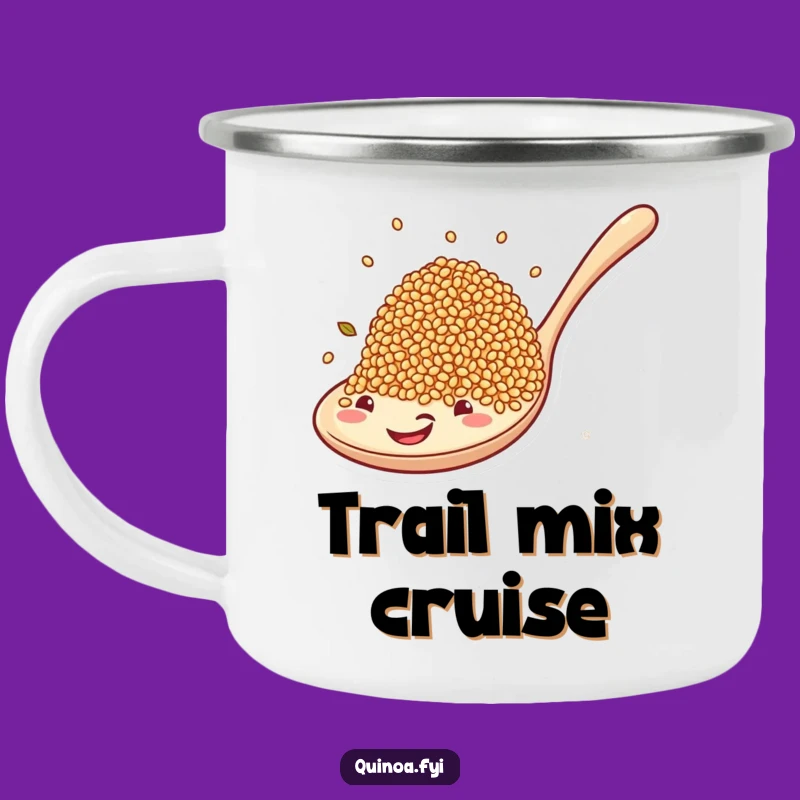 Funny Quinoa Spoon Trail Camping Mug: Adventure Fuel with a Smile!