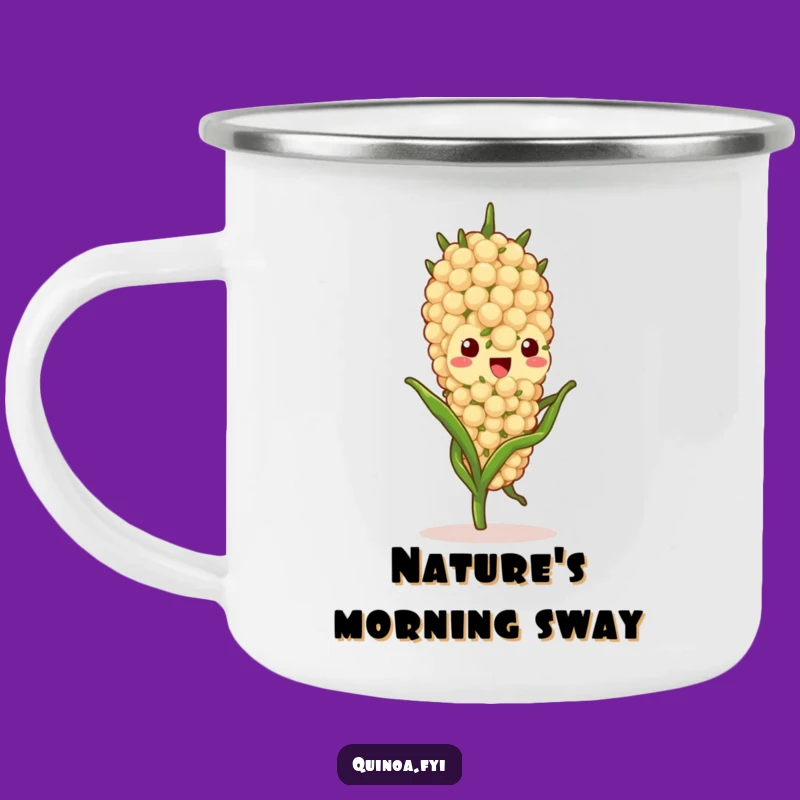 Funny Quinoa Stalk Camping Mug - Enjoy Your Brew with Gentle Vibes Funny Gift