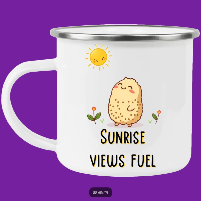 Durable Funny Quinoa Sun Camping Mug - Adventure and Sunshine!