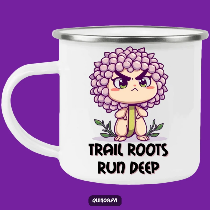 Funny Quinoa Sprout Camping Mug - Determined Hero for Outdoor Grit