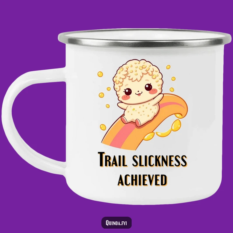 Funny Quinoa Rainbow Oil Slide Camping Mug: Adventure Fuelled by Laughter