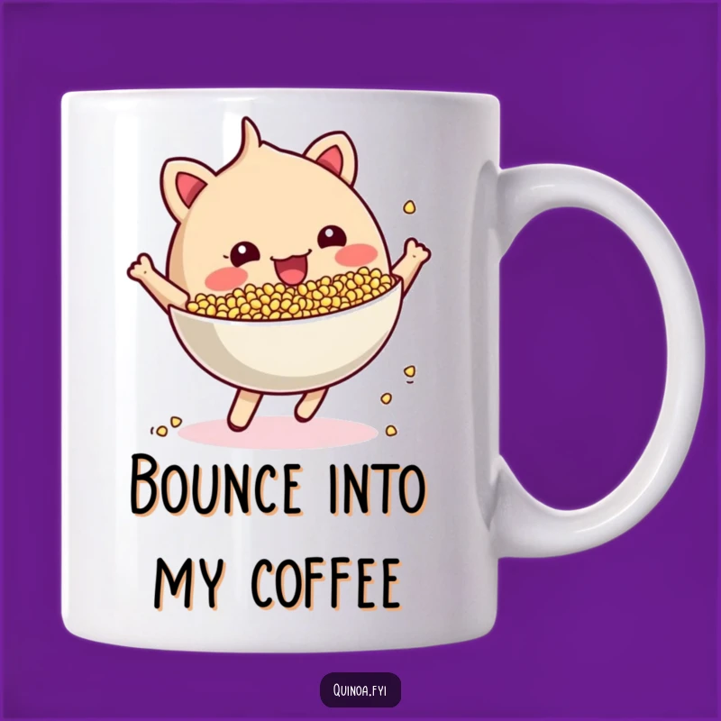 Funny Energetic Quinoa Bowl Mug: Bounce into Your Day, Perfect Funny Gift