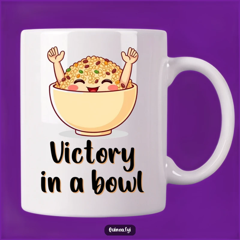 Funny Quinoa Bowl Celebration Mug: Happy Food, Perfect Funny Gift