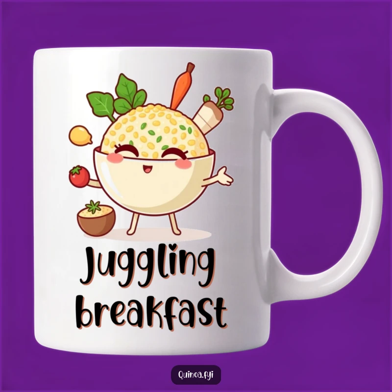 Funny Quinoa Juggler Mug: Winking Chef, Kitchen Chaos Gift