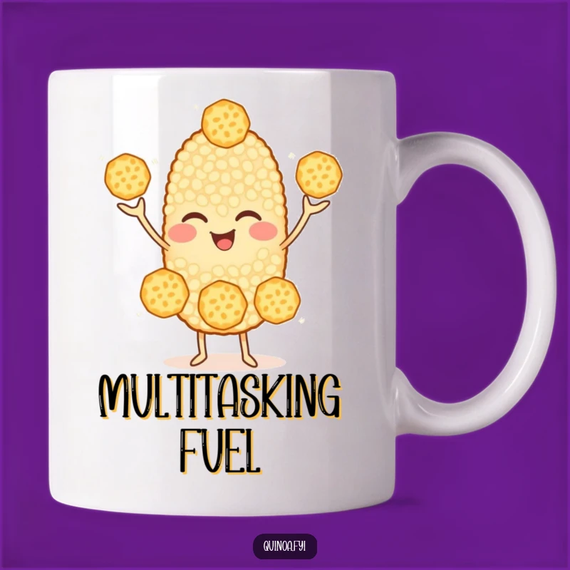Funny Quinoa Juggling Mug: Cheerful Character, Perfect Humorous Gift for Multitaskers