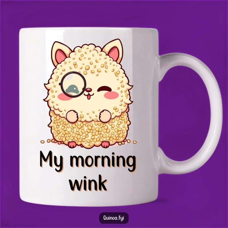 Funny Quinoa Monocle Wink Mug: Sophisticated Humor for Your Morning Brew!