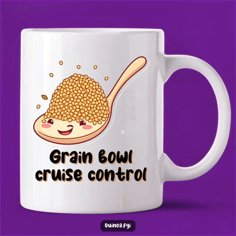 Funny Quinoa Spoon Ride Mug: Hilarious Grain Adventure Gift for Foodies!