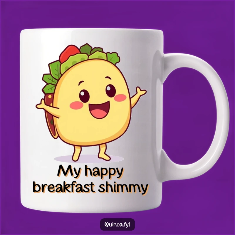 Funny Taco Quinoa Mug: Delighted Character, Perfect Humorous Gift for Taco Lovers