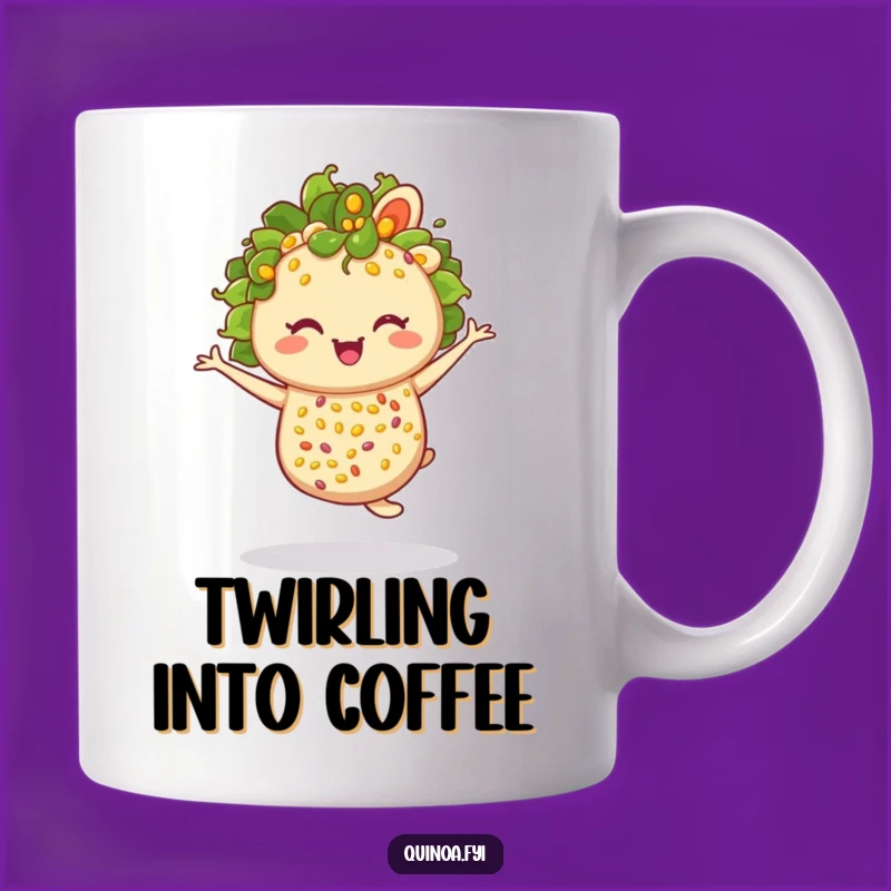 Funny Winking Quinoa Salad Mug: Joyful Twirl Gift for Foodies