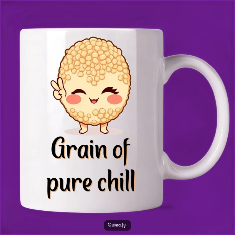 Funny Winking Quinoa Peace Sign Mug - Hilarious Healthy Food Gift