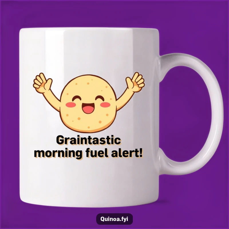 Funny Quinoa Patty Celebration Mug - Enthusiastic Foodie Gift