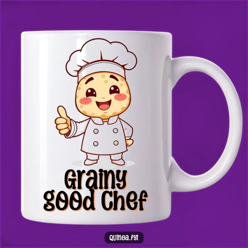 Funny Quinoa Chef Mug: Smiling Cook, Thumbs Up, Perfect Funny Gift