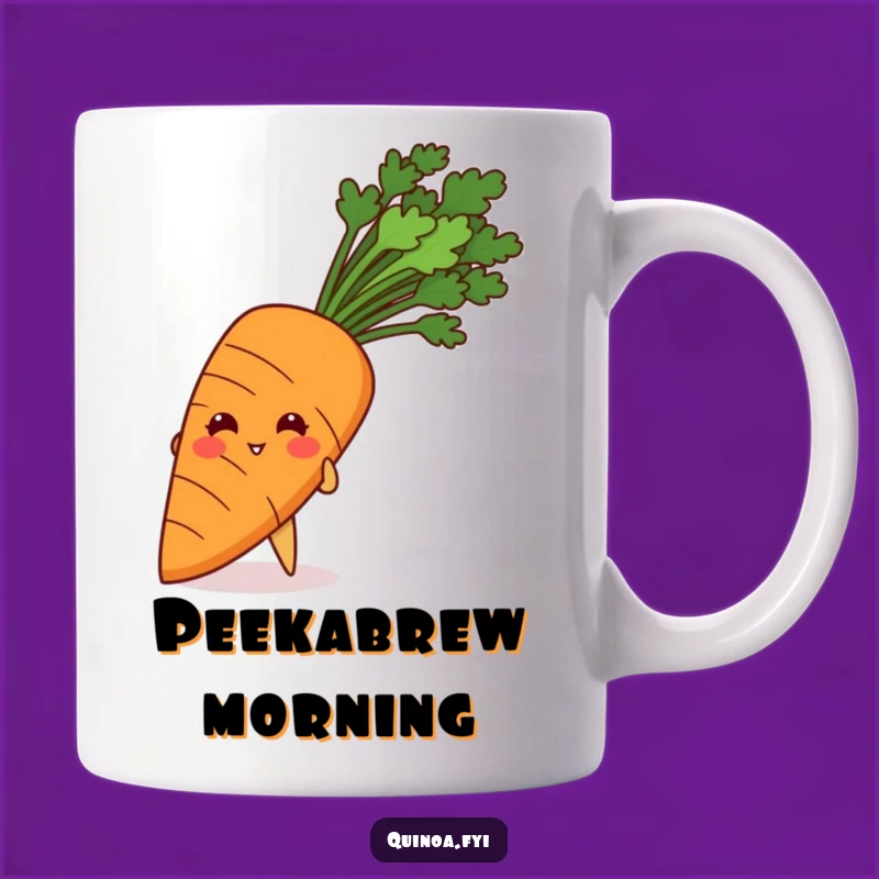Funny Giggling Quinoa Carrot Mug: Peek-a-Boo Humor for Your Morning!