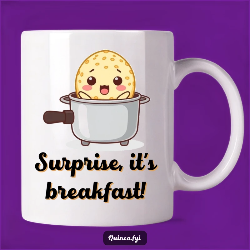 Funny Surprised Quinoa Pot Mug - Hilarious Kitchen Mishap Gift
