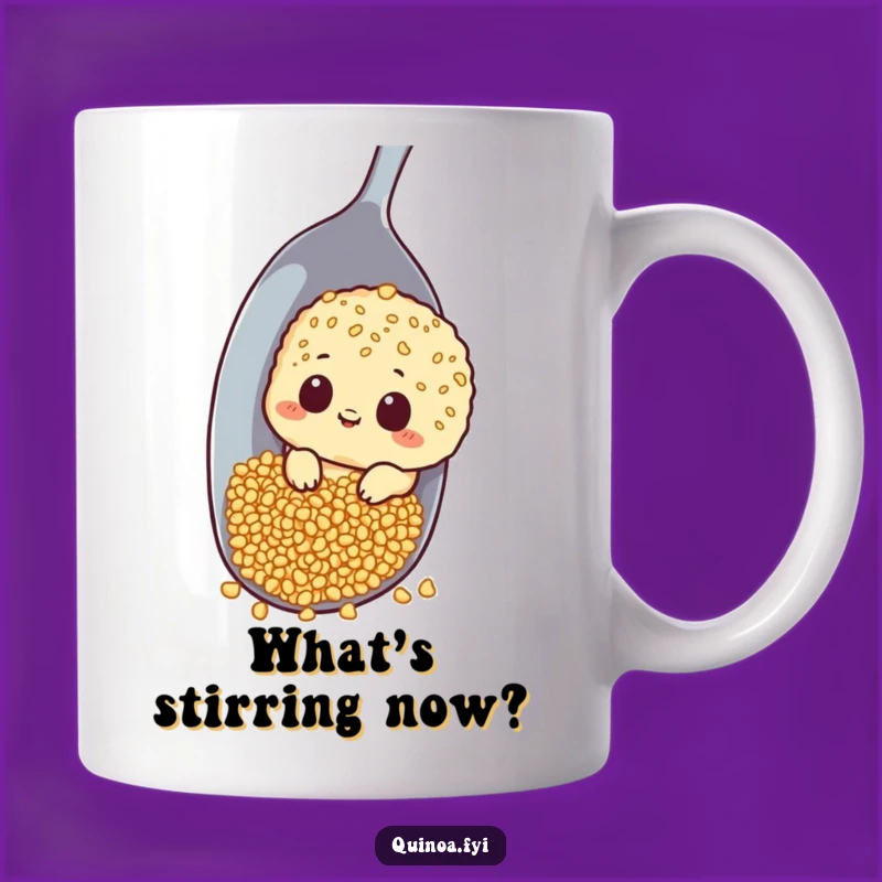 Funny Curious Quinoa Mug: A Peek of Humor with This Hilarious Spoon Design