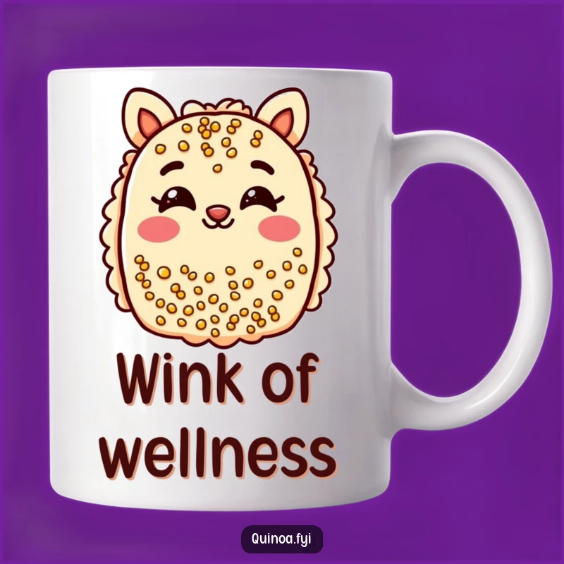 Funny Quinoa Bar Wink Mug: Cheerful Treat, Smiling Eyes, Perfect Funny Gift