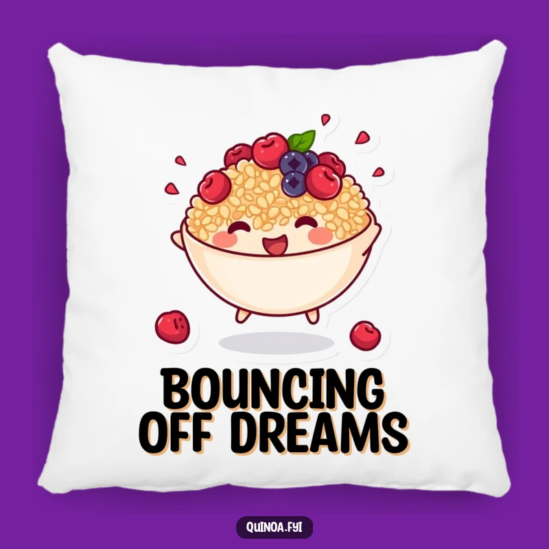 Funny Quinoa Bowl Bouncing Pillow: Cozy Energetic Gift
