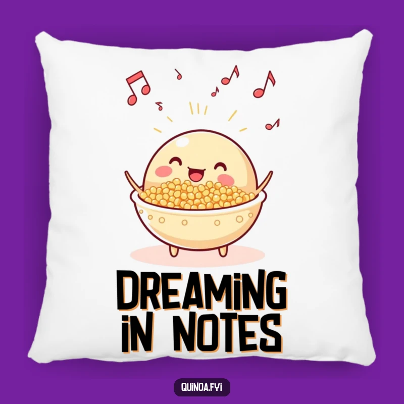 Funny Musical Quinoa Dish Pillow: Cuddle Up with Healthy Beats, A Hilarious Gift