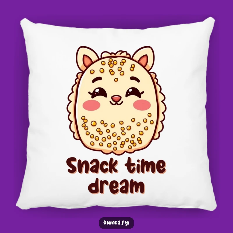 Funny Quinoa Bar Wink Pillow: Cheerful Treat, Smiling Eyes Comfort, Cozy Funny Gift