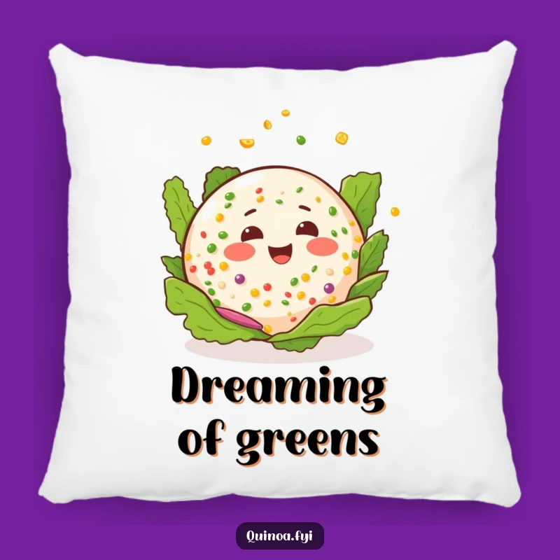 Funny Quinoa Salad Spin Pillow: Happy Expression, Healthy Comfort, Cozy Funny Gift