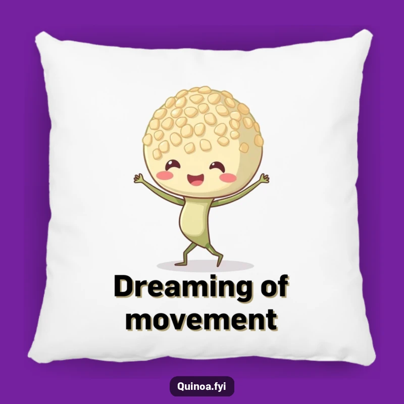 Funny Quinoa Sprout Pillow - Dancing Character, Wiggling Roots Comfort, Gift
