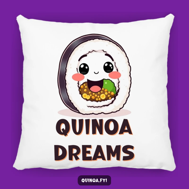 Funny Sushi Quinoa Roll Pillow: Happy Character's Cozy Healthy Smile Gift