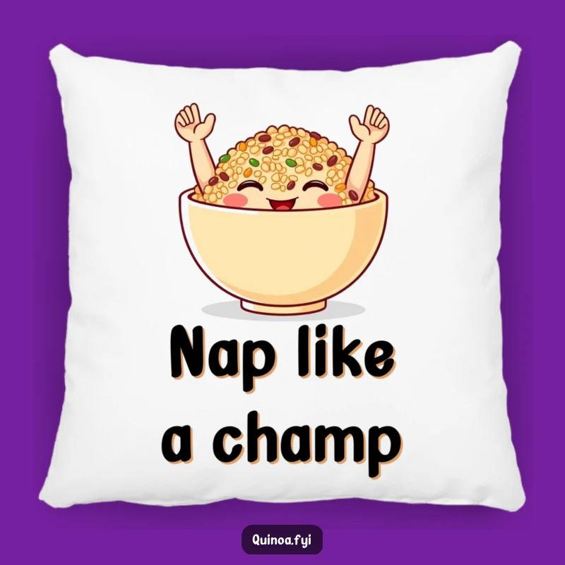 Funny Quinoa Bowl Pillow: Cozy Celebration, Adorable Funny Gift