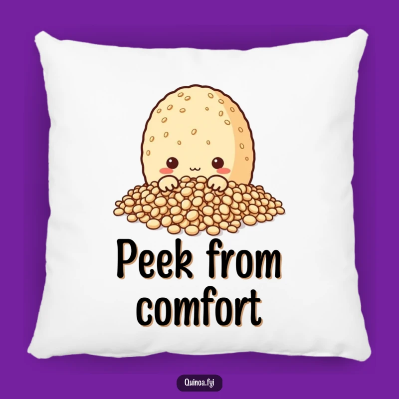 Funny Quinoa Peek Pillow: Cozy Comfort with a Curious Grain Character