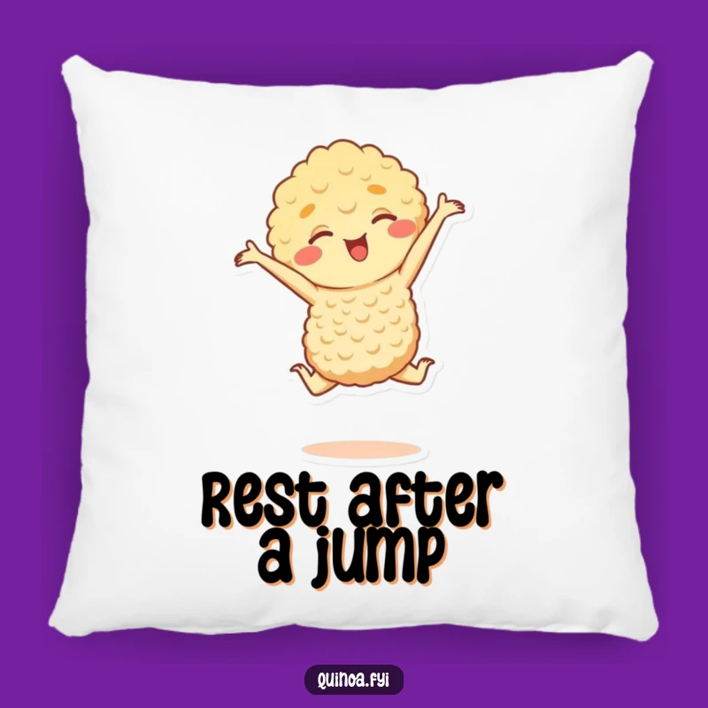 Funny Quinoa Leap Pillow: Soft Comfort with a Hilarious Healthy Twist