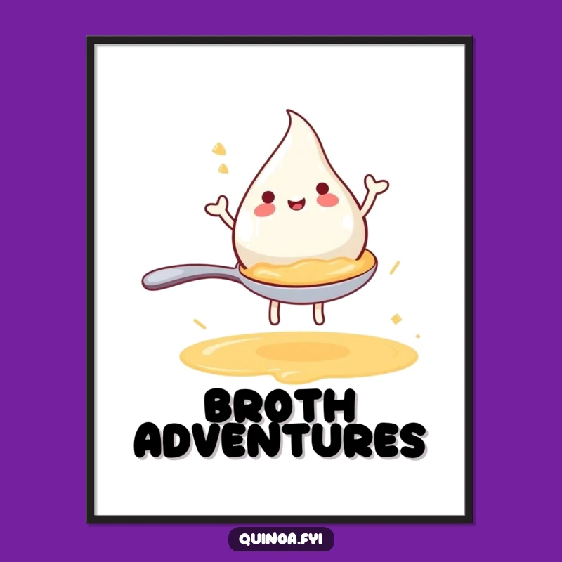 Funny Broth Droplet Digital Print - Instant Joyful Spoon Rider Art