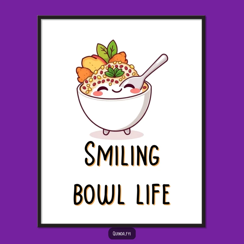 Funny Quinoa Bowl Digital Art: Instant Delicious Humor