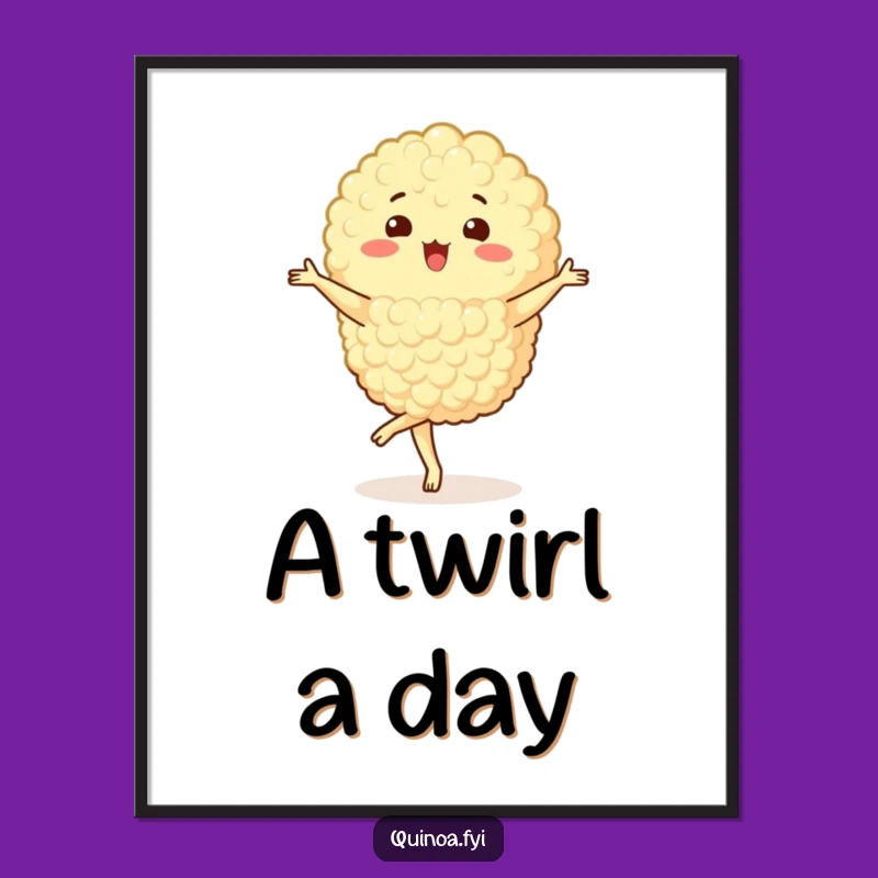 Funny Quinoa Cluster Digital Art - Pirouetting Character, Elegant Print