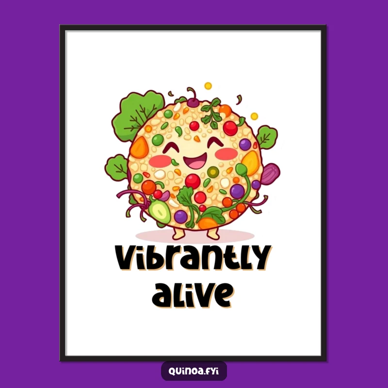 Funny Quinoa Salad Digital Art Print - Bring Culinary Joy Home with This Funny Gift