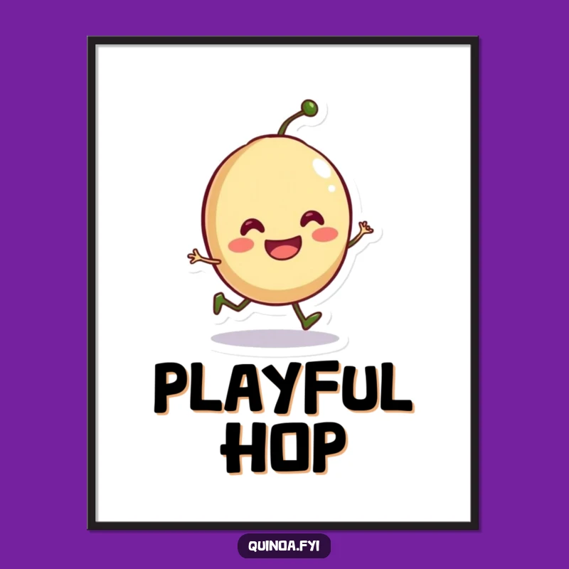 Funny Seed Hop Digital Print - Instant Smiling Sprout Art Download