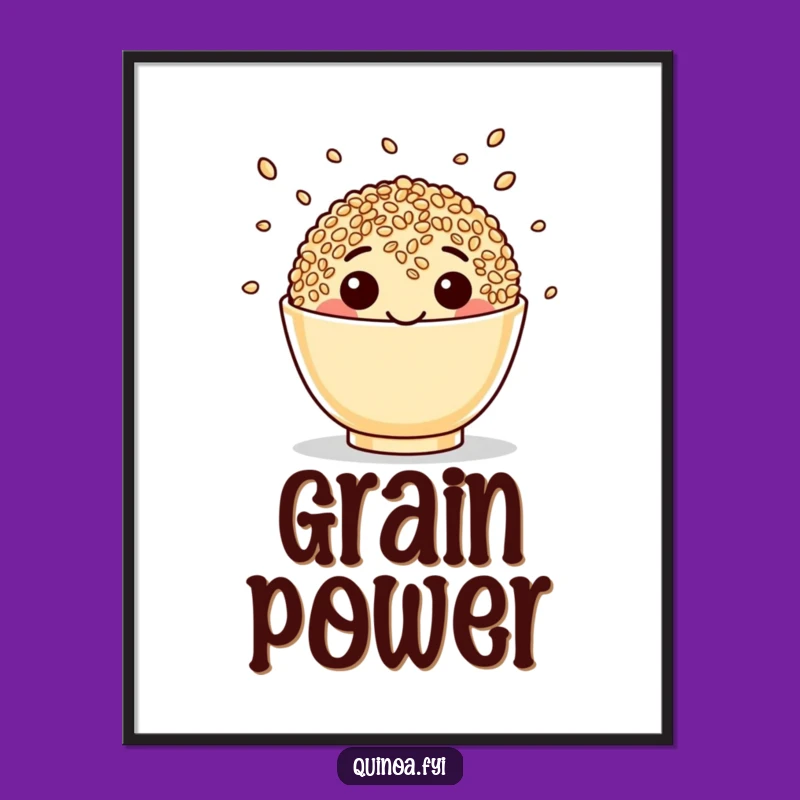 Funny Quinoa Juggling Seeds Digital Art - Hilarious Healthy Foodie Printable Decor
